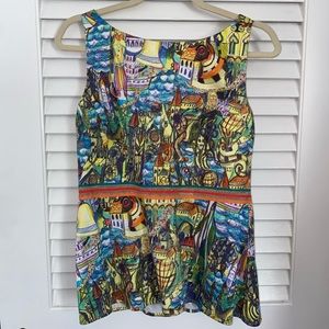 Anthropologie Patterned Peplum Top